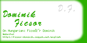 dominik ficsor business card